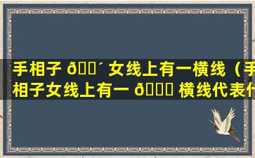 手相子 🌴 女线上有一横线（手相子女线上有一 🐕 横线代表什么）